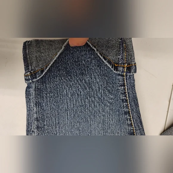 Vintage Girls Jordache Capris Sz 12 Denim Embroidery Knee Highs Stretch - Picture 9 of 12